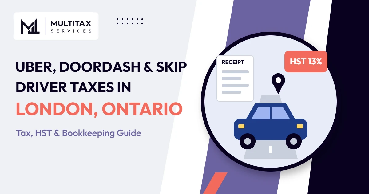 Uber, DoorDash and Skip driver taxes in London, Ontario: tax, HST and bookkeeping guide